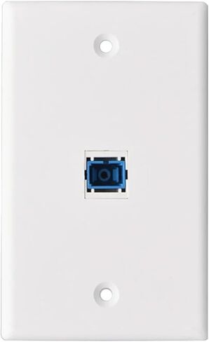 Single-Port SC Fiber Optic UPC Receptacle Adapter with Standard US White faceplate(1 Port SC UPC) in Saudi Arabia