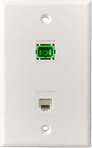 Wall Plate SC Fiber Optic CAT3 RJ11 Phone Female Connector White Panel(Pass Through) in Saudi Arabia