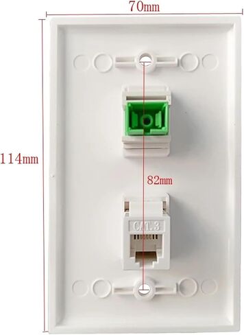 Wall Plate SC Fiber Optic CAT3 RJ11 Phone Female Connector White Panel(Pass Through) in Saudi Arabia