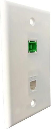 Wall Plate SC Fiber Optic CAT3 RJ11 Phone Female Connector White Panel(Pass Through) in Saudi Arabia