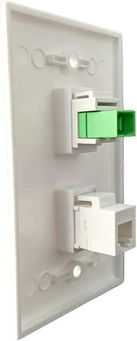 Wall Plate SC Fiber Optic CAT3 RJ11 Phone Female Connector White Panel(Pass Through) in Saudi Arabia