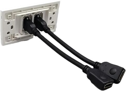 2 مقبس لوحة حائط HDMI 2.0 أمريكي مع كابل تمديد 20 سم in Saudi Arabia