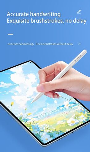 قلم لمس لجهاز iPad (2018-2025) - شحن سريع، حساسية للإمالة، رفض راحة اليد، قلم نشط متوافق مع Apple iPad Pro 11"/12.9"/M4، iPad Air 3/4/5/M2/M3، iPad mini 5/6 Gen-White in Kuwait