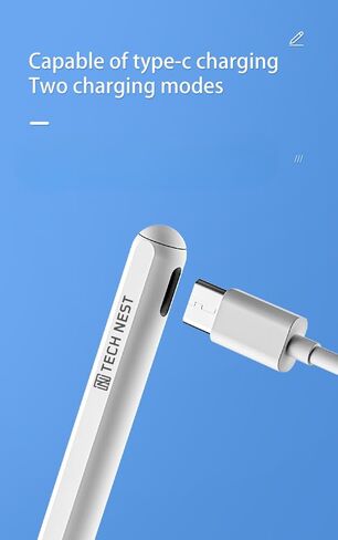 قلم لمس لجهاز iPad (2018-2025) - شحن سريع، حساسية للإمالة، رفض راحة اليد، قلم نشط متوافق مع Apple iPad Pro 11"/12.9"/M4، iPad Air 3/4/5/M2/M3، iPad mini 5/6 Gen-White in Kuwait