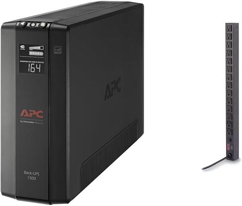 APC 1500VA UPS Battery Backup Surge Protector, Rack Mount PDU with 14 Outlets, 0U Vertical Mount for Home or Business in Saudi Arabia