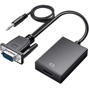 Full HD 1080P V/GA to HDMI Converter Cable with 3.5mm Output HDMI-Compatible Adapter for PC to HDTV Projector in Kuwait
