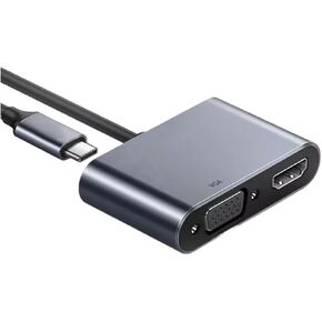 USB C to HDMI-Compatible V/GA TY>pe C Digital AV Multiport Adapter 3 Converter to 4K 1080P Fast for(2Gray 3 in 1) in Kuwait