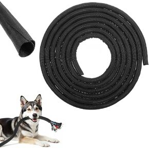 13 Ft Cable Cord Protector Wire, 1/2inch Black Chew Proof Cord Protectors No Chew Wire Protect Cat from Chewing Flexible Cable Sleeve Cords Management Covers for USB Power Charge Video Cords in Saudi Arabia