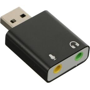 محول بطاقة صوت خارجي USB من الألومنيوم مع سماعة رأس صوت ستيريو ومقبس ميكروفون للكمبيوتر المحمول وسطح المكتب وواجهة صوت USB محمولة لتوصيل وتشغيل الموسيقى in Kuwait