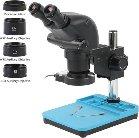 Microscope Industrial Lab 3.25X-130X 6.5X-65X Continuous Zoom Stereo Microscope Binocular Microscope Set for Surgerysoldering Jewelry Easy to Use (Black 6.5X) in Saudi Arabia