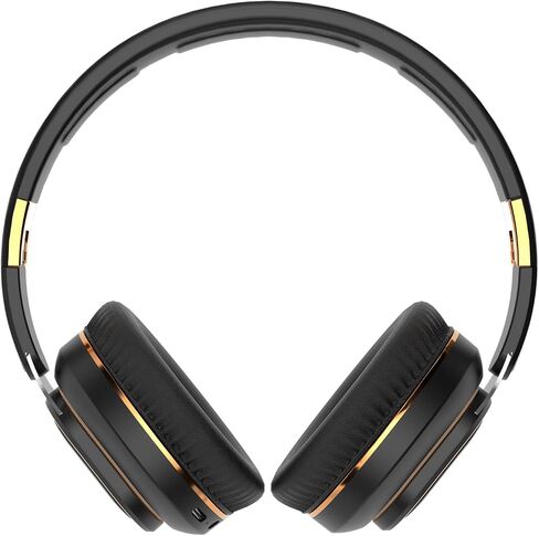 سماعات رأس بلوتوث H7 قابلة للطي، سماعات رأس لاسلكية فوق الأذن مع صوت محيطي HiFi وكابل USB، سماعة رأس ناعمة خفيفة الوزن مع ميكروفون، لأجهزة Android وiOS (بني-أخضر) in Kuwait