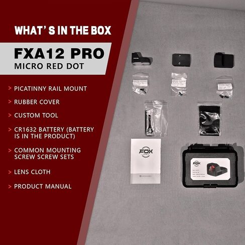 FXA12 PRO Multi Reticle Micro Red Dot Sight for RMR/507c Footprint – 2MOA Dot & 32MOA Circle Pistol Reflex Sight with Shake Awake & Lock Mode in Saudi Arabia