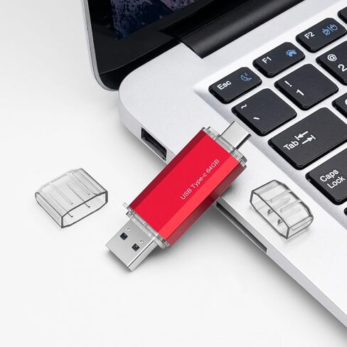 128GB USB-Flash-Drive Dual USB 3.0 Type C + USB A Portable Type-C Flash Drive 2-in-1 USB-C Flash Thumb Drive Metal Housing for Smartphone/Tablet/Computer/Mac (Black) in Saudi Arabia