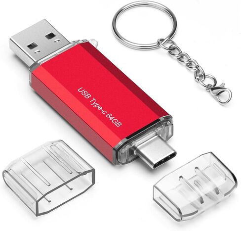 128GB USB-Flash-Drive Dual USB 3.0 Type C + USB A Portable Type-C Flash Drive 2-in-1 USB-C Flash Thumb Drive Metal Housing for Smartphone/Tablet/Computer/Mac (Black) in Saudi Arabia