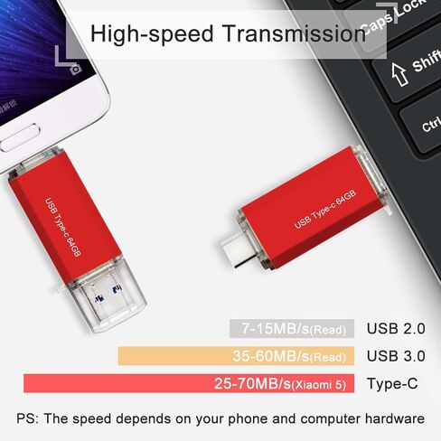 128GB USB-Flash-Drive Dual USB 3.0 Type C + USB A Portable Type-C Flash Drive 2-in-1 USB-C Flash Thumb Drive Metal Housing for Smartphone/Tablet/Computer/Mac (Black) in Saudi Arabia