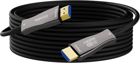 4K HDMI Cable 500 FT, High Speed Fiber Optic HDMI Cable, Unidirectional 18Gbps, Ultra HD, Supports 4K@60Hz, 4:4:4 RGB, HDCP 2.2, 3D ARC, HDR10, Dolby Vision, Zinc Alloy Shell, Slim Cable, OD : 4.8mm in Saudi Arabia