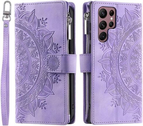 for Samsung S25 Ultra Crossbody Leather Flip Case Lanyard Zip Wallet Phone Cover(for Samsung S25 Ultra/Red) in Saudi Arabia