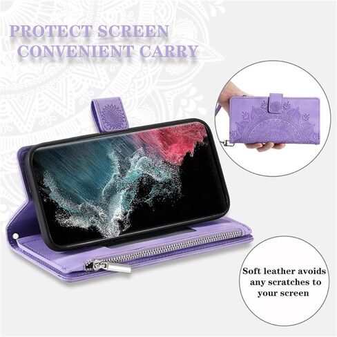 for Samsung S25 Ultra Crossbody Leather Flip Case Lanyard Zip Wallet Phone Cover(for Samsung S25 Ultra/Red) in Saudi Arabia