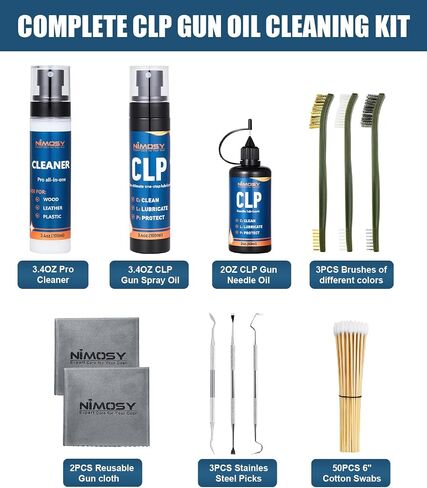 CLP Gun Cleaning Oil kit-Includes Pro Cleaner, CLP Lubricant, Brushes, Picks Swabs and Cloth, Complete Gun Cleaner and Oil Supplies for Rifle Pistol Firearm Maintenance,Gifts for Men in Saudi Arabia