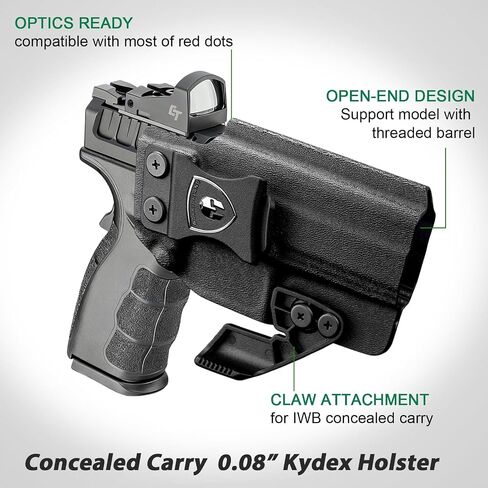 WARRIORLAND IWB Kydex Holster, Compatible with Springfield XD MOD.3 & MOD.2 9mm / XD 4" .45 – Concealed Carry Holster with Optic Cut & Claw, Adj. Cant & Retention, Inside Waistband Carry, Right Hand in Saudi Arabia