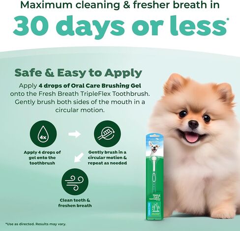TropiClean Fresh Breath TripleFlex Dog Toothbrush, Small/Medium Dogs in Kuwait