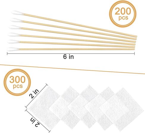 مجموعات تنظيف الأسلحة، رقع تنظيف أسلحة خالية من الوبر للأسلحة النارية، مسحات قطنية طويلة بطول 6 بوصات، قماش نظيف عالي الامتصاص للصيانة الشاملة للأسلحة النارية in Kuwait