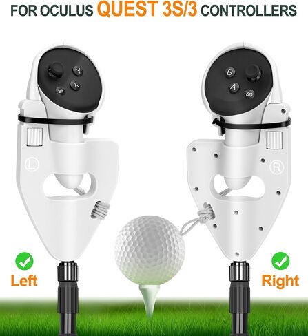 VR Golf Club متوافق مع ملحقات Meta Oculus Quest 3S/3، مرفق مقبض نادي الجولف القابل للسحب لحمل وحدة تحكم الواقع الافتراضي، ملحق مقبض الجولف الواقعي الواقعي، تعزيز تجربة ألعاب الجولف in Kuwait