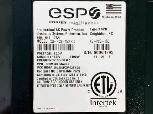 ESP XG-PCS-15D Next Gen PCS Surge Protector Suppressor 120V 15Amp in Saudi Arabia