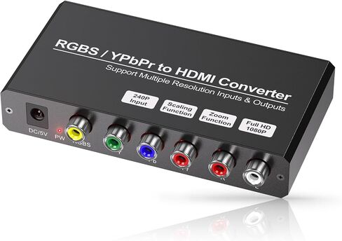 محول RGBS إلى HDMI مع وظيفة القياس، مكون YPbPr إلى محول HDMI لـ PS1/PS2/NGC/Wii/DVD/VHS، يدعم إدخال دقة 240P/480i in Saudi Arabia