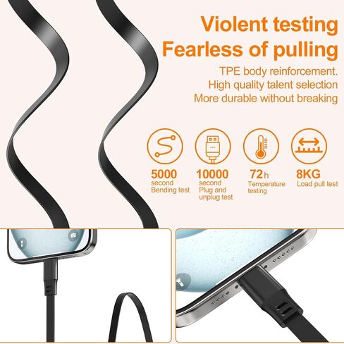 Multi Charging Cable, 3 in 1 Charging Cable 3 Pack，with Type C/iOS/Micro USB Port Connector, Compatible with Cell Phones17 Air 16/15/14/13/12/11/S24/S23/S20+ Cell Phones Tablets Universal Use in Saudi Arabia
