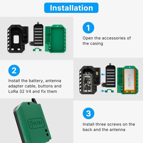 مجموعة لوحة تطوير Heltec WiFi LoRa 32 V4 مع علبة بطارية ESP32 S3 SX1262 27dBm OLED Display لشبكة IoT Arduino للاتصالات اللاسلكية (بطارية 3000 مللي أمبير في الساعة + هوائي + علبة) in Kuwait