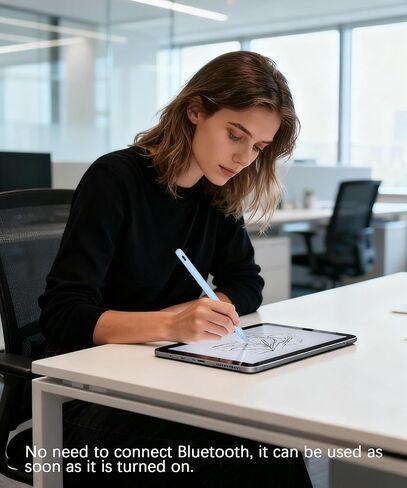 Stylus Pen for iPad 2018-2025, Tilt Sensitivity, Palm Rejection, Fast USB-C Charging, Auto Power Off, Blue Version in Saudi Arabia