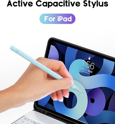 قلم ستايلس لجهاز iPad 2018-2025، حساسية للإمالة، شحن سريع USB-C، بطارية 10H، إصدار أزرق in Saudi Arabia