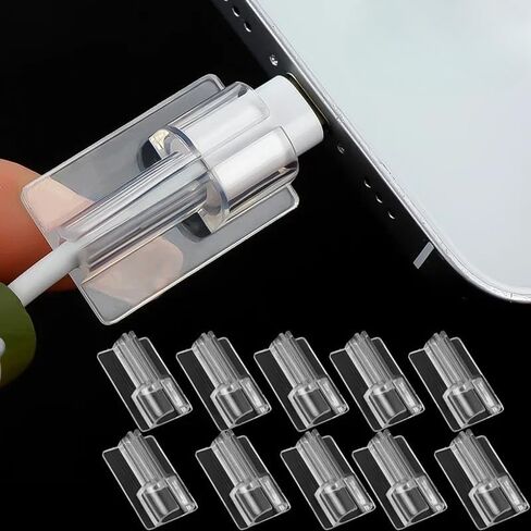 10Pcs Transparent Winder Protector for iPhone iPad USB Cable Protection Organizer Data Cable Wrap Clip Protector Case in Saudi Arabia