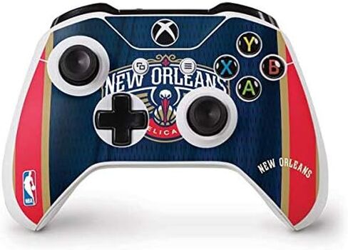 Skinit Decal Gaming Skin Compatible with Xbox One S Controller - Officially Licensed NBA New Orleans Pelicans Jersey Design in Saudi Arabia