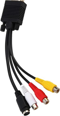 ZJchao S Video Cable, Vga Cable Vga Cord SVGA to S Video 3 AV TV Adapter Converter Connector High Performance Conversion for PC Laptop Computer AV Projector in Saudi Arabia