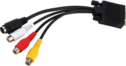 ZJchao S Video Cable, Vga Cable Vga Cord SVGA to S Video 3 AV TV Adapter Converter Connector High Performance Conversion for PC Laptop Computer AV Projector in Saudi Arabia