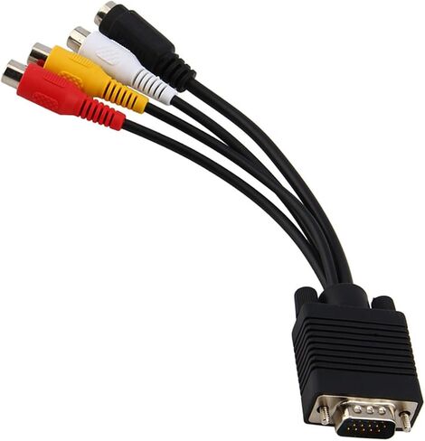 ZJchao S Video Cable, Vga Cable Vga Cord SVGA to S Video 3 AV TV Adapter Converter Connector High Performance Conversion for PC Laptop Computer AV Projector in Saudi Arabia