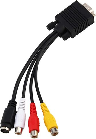 ZJchao S Video Cable, Vga Cable Vga Cord SVGA to S Video 3 AV TV Adapter Converter Connector High Performance Conversion for PC Laptop Computer AV Projector in Saudi Arabia