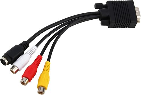 ZJchao S Video Cable, Vga Cable Vga Cord SVGA to S Video 3 AV TV Adapter Converter Connector High Performance Conversion for PC Laptop Computer AV Projector in Saudi Arabia