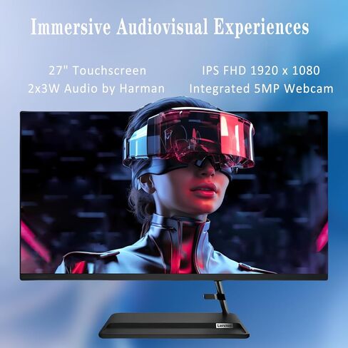 كمبيوتر مكتبي Lenovo IdeaCentre الكل في واحد، شاشة لمس FHD مقاس 27 بوصة، Intel Core i7-13620H، Intel UHD Graphics، Harman، كاميرا ويب، Wi-Fi 6، Win11 H، HDMI، مع ماوس ولوحة مفاتيح (ذاكرة الوصول العشوائي 32 جيجابايت | 1 تيرابايت PCIe SSD) in Saudi Arabia