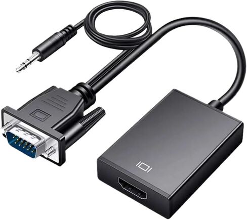 Full HD 1080P V/GA to HDMI Converter Cable with 3.5mm Output HDMI-Compatible Adapter for PC to HDTV Projector in Saudi Arabia