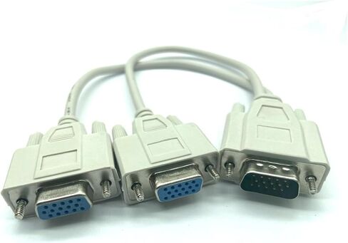 RGB V/GA SVGA Male to 2 V/GA Two HDB15 Female Splitter Adapter Extension Cable W/Core V/GA Splitter Adaptor Connector Converter(Ordinary Paragraph) in Saudi Arabia