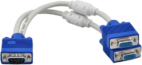 RGB V/GA SVGA Male to 2 V/GA Two HDB15 Female Splitter Adapter Extension Cable W/Core V/GA Splitter Adaptor Connector Converter(Ordinary Paragraph) in Saudi Arabia