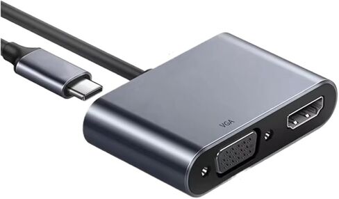 محول USB C إلى HDMI متوافق مع V/GA ​​TY>pe C Digital AV متعدد المنافذ 3 محول إلى 4K 1080P سريع لـ (2 رمادي 3 في 1) in Saudi Arabia
