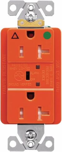 Eaton TRIG8362RNS 20 أمبير TVSS وعاء مزدوج للحماية من الطفرة مع إنذار ومؤشرات LED، درجة المستشفى، مقاوم للعبث، برتقالي مع مؤشرات LED للتحقق من الحماية من الطفرة والأرض، 20 أمبير 125 فولت in Saudi Arabia