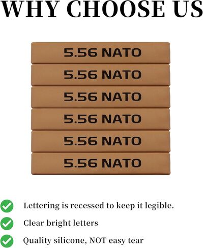 شريط تحديد مجلة الناتو 5.56، أربطة عيار ذخيرة متينة من السيليكون لتحديد المجلة (6 عبوات) in Kuwait