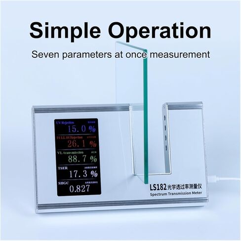 جهاز اختبار الصبغة LS182 لنقل الضوء بالطاقة الشمسية 365 نانومتر UVT 940 نانومتر IRT وVLT SHGC عملية بسيطة عالية الدقة مع معايرة تلقائية in Saudi Arabia