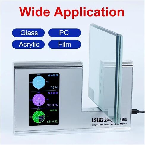 جهاز اختبار الصبغة LS182 لنقل الضوء بالطاقة الشمسية 365 نانومتر UVT 940 نانومتر IRT وVLT SHGC عملية بسيطة عالية الدقة مع معايرة تلقائية in Saudi Arabia