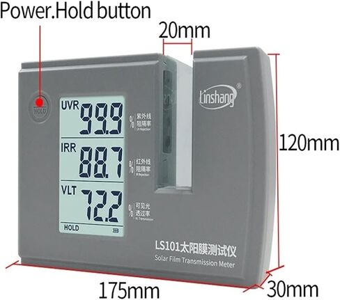 Solar Film Tester Window Tint Measurement Device LS101 20mm Measuring Thickness Simple Operation UV 365nm and IR 940nm VLT Stick with Automatic Calibration in Saudi Arabia